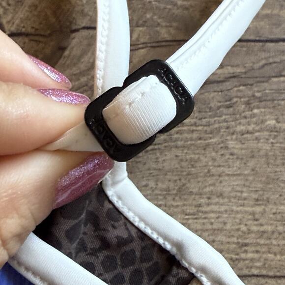 Acacia Free People Sadie Piped Ribbed Bikini Top Sapphire‎ Blue Size Petite NEW - Picture 8 of 11